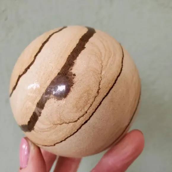 Sandstone Biggs Wood Grain Picture Jasper Sphere 516 grams75mm